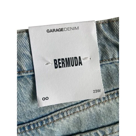 Garage Womens Bermuda Jean Shorts Size 00 Blue Denim Cut-off Jorts Skater Grunge - Picture 5 of 16